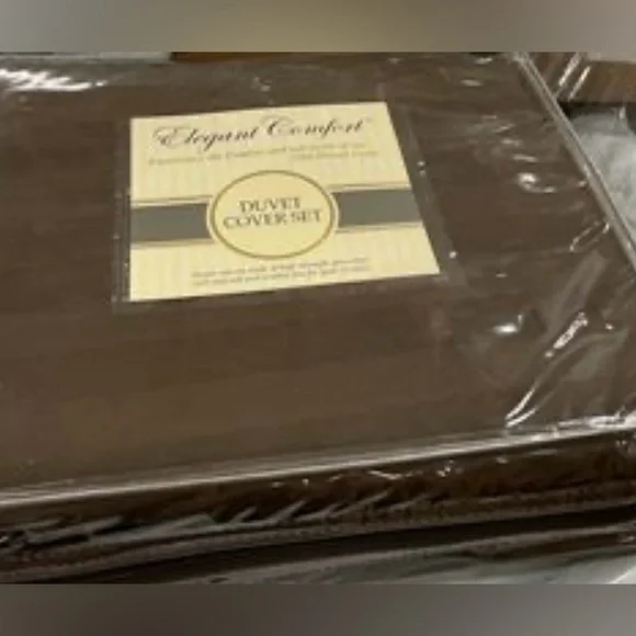 Porch & Den Fairfield Dobby Stripe 3-piece Duvet Cover Set Chocolate Queen/Full - Picture 2 of 3